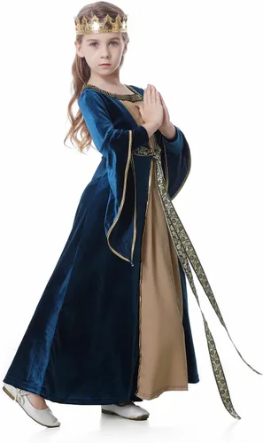Vista 4 de LMYOVE Disfraz medieval renacentista para niñas