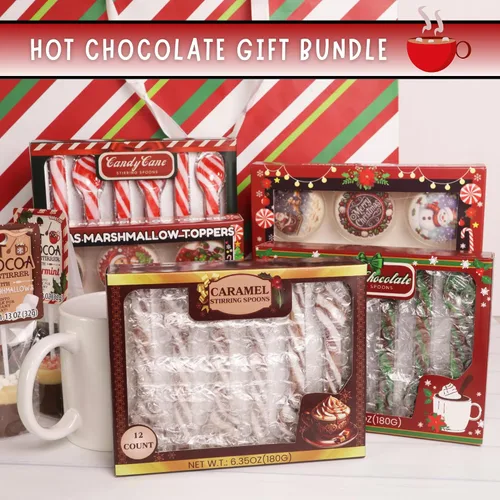 Vista 6 de Surtido de cucharas de caramelo de Navidad, agitador de cacao, juego de 3, 36 piezas en total