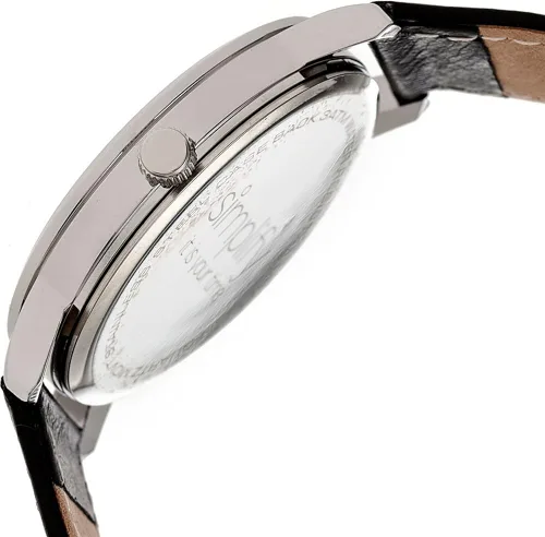 Vista 3 de Simplify SIM4702 The 4700 - Reloj de pulsera de piel negroplateadonegro