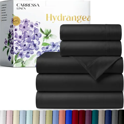 Vista 54 de Carressa Linen - Juego de sábanas 100% algodón de 600 hilos