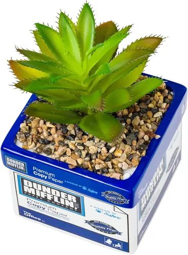 Vista 3 de Silver Buffalo The Office Dunder Mifflin - Caja de papel decorativa artificial de cerámica