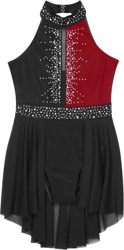 Vista 28 de CHICTRY Kids Girls Sparkly Rhinestone Ballet Gymnastics Leotards Modern Lyrical Dance Costume