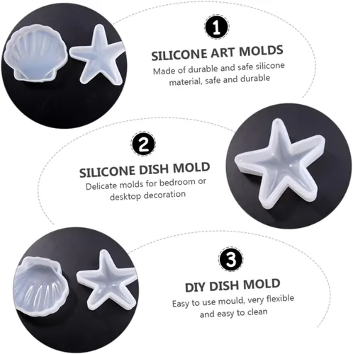 Vista 8 de Anneome Moldes de silicona únicos para caracolas de estrella de mar, seguros para hacer jabón de bricolaje para decoración