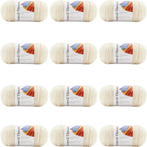 Vista 46 de MICHAELS Paquete de 12: Hilo sólido Soft Classic™ de Loops & Threads®