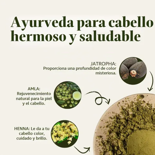 Vista 7 de Khadi - Color de cabello Henna, Amla y Jatropha 3.53 oz