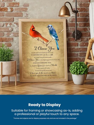 Vista 4 de Arte de pared con texto en inglés "I Choose You" (I Choose You) - Arte de pared con texto en inglés «I Choose You» («I Choose You») – Love Wall Art.