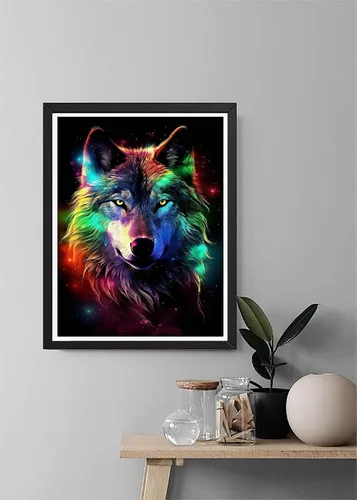Vista 4 de Diymood Kits de pintura de diamantes 5D para niños y adultos, lobo - Kits de arte de diamantes para niños y adultos coloridos Taladro completo