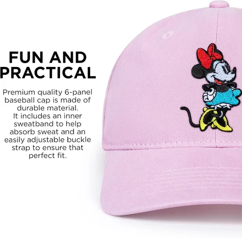 Vista 5 de Disney Gorra de béisbol para adultos, gorra ajustable de Minnie Mouse para papá
