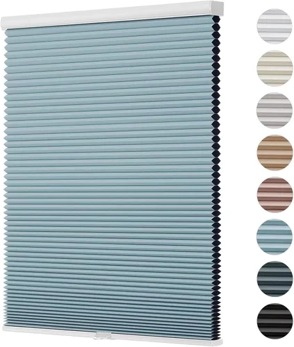 Vista 13 de Changshade - Persianas personalizadas de panal opacas sin cordones para ventanas interiores, persianas de panal para habitación con oscurecimiento