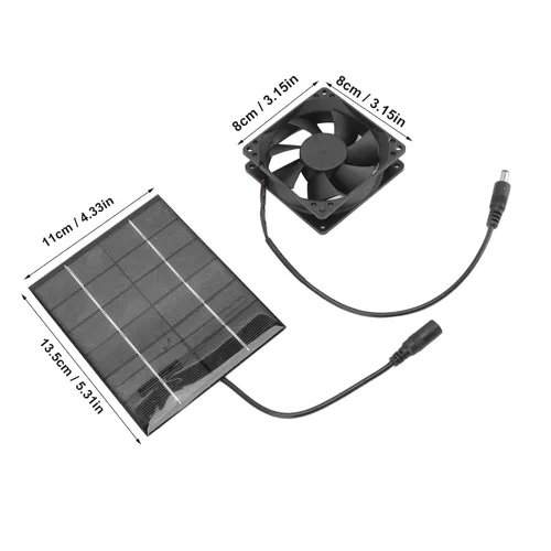 Vista 6 de Ventilador solar, ventilador de panel solar, kit de ventilador de panel solar para pequeños gallineros, invernaderos, cobertizos, casas de mascotas