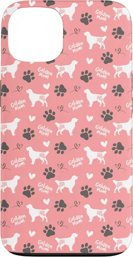 Vista 7 de Golden Retriever - Carcasa para iPhone 17, diseño de mamá y perro, diseño floral, color rosa