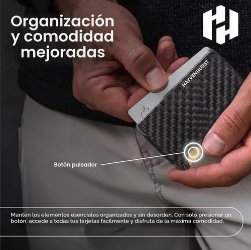Vista 3 de Hayvenhurst Cartera para hombre – Cartera para hombre de diseño reinventado – Funda delgada, minimalista y sin costuras, bloquea escáneres RFID