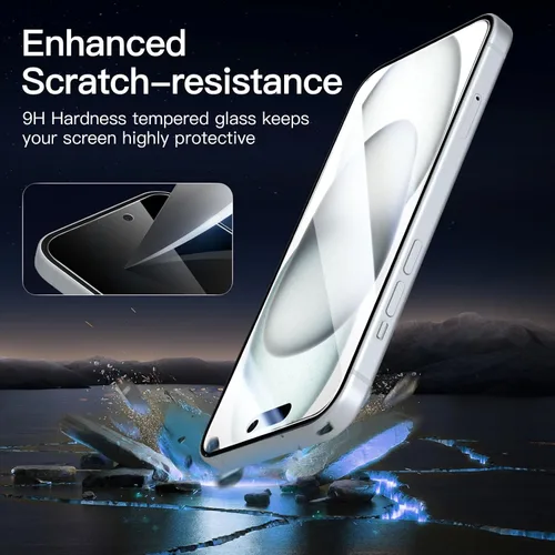 Vista 128 de NEW'C Paquete de 3 protectores de pantalla de privacidad para iPhone Air/iPhone 17 Air (6.5 pulgadas), película de vidrio templado antiespía