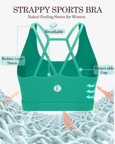 Vista 112 de Brasieres deportivos para mujer, con relleno, tipo camiseta sin mangas, sexis, con espalda cruzada, de alto impacto, largos, ideales para practicar