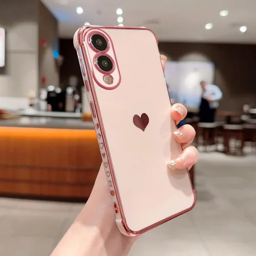 Vista 115 de phylla Funda de teléfono compatible con Samsung Galaxy A12 de 6.5 pulgadas, lindo corazón chapado en oro, elegante funda de lujo para mujer