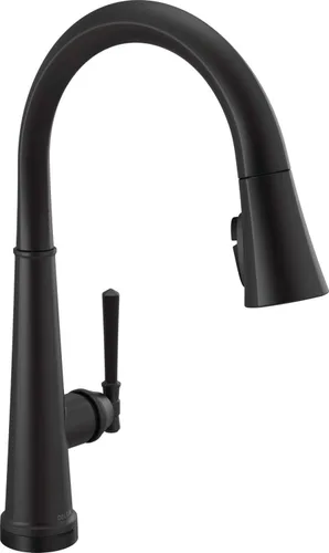 Vista 18 de Grifo de cocina Delta Faucet Emmeline de níquel cepillado, grifos de cocina con rociador desplegable, grifo de fregadero de cocina, cabezal
