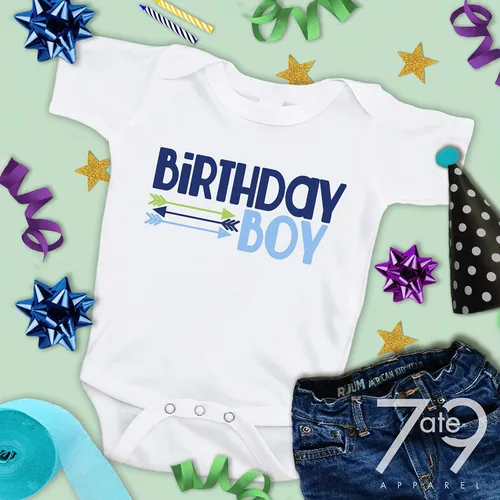 Vista 3 de 7 Comido 9 Ropa Bebé Niño Novedad Hipster Flechas Primer Cumpleaños Onepiece Traje