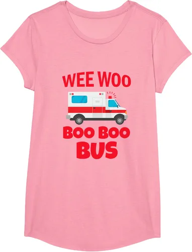 Vista 60 de Wee Woo Boo Boo Bus First Responder - Camiseta divertida de ambulancia, Negro, S