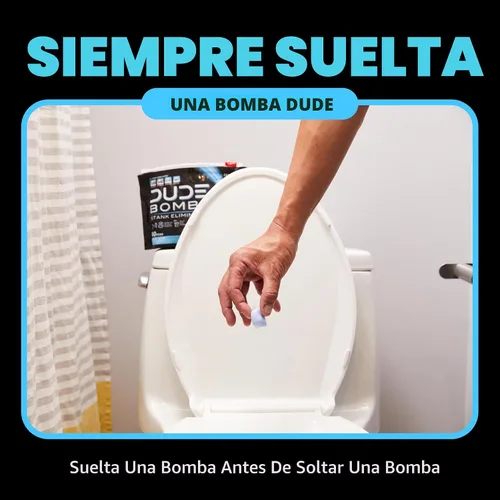 Vista 3 de DUDE Wipes DUDE Bombs - Eliminador de olores para inodoro, ambientador 2 en 1 y limpiador de inodoro, 1 paquete (40 cápsulas), mezcla desodorizante
