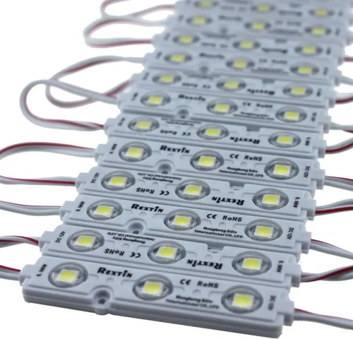 Vista 4 de Súper brillante, 200 unidades, módulo de 3 LED, azul, 5050, SMD, 66-72 lúmenes cada módulo, luz decorativa impermeable, para cartel con letras