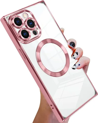 Vista 29 de KANGHAR Funda diseñada para iPhone 12 Pro Magnética Transparente con Protector de Lente de Cámara [Compatible con MagSafe] Diseño de Placado