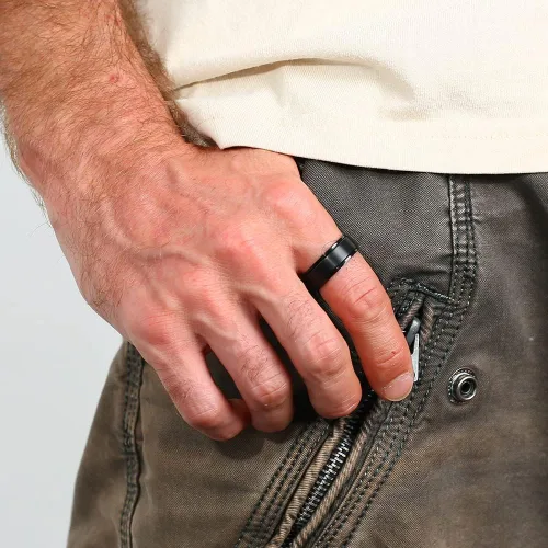 Vista 5 de Anillo giratorio de titanio de tungsteno de 0.2360.315 pulgadas para hombre, tamaño medio, sin níquel, anillo de ansiedad para hombres y mujeres