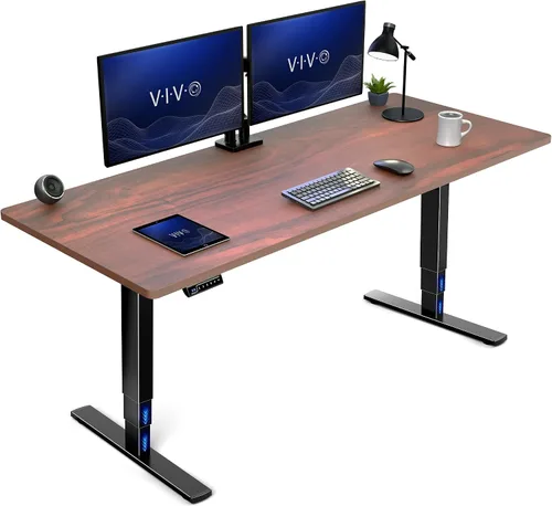 Vista 43 de VIVO - Escritorio eléctrico de pie de 71 x 30 pulgadas con marco de bambú real, ajuste de pantalla táctil, soporte de marco de 176 lb, serie 2E