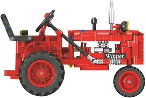 Vista 3 de Juego de bloques de construcción de tractor clásico, 302 piezas de bloques de construcción de tractor agrícola clásico, juego de modelos de juguete