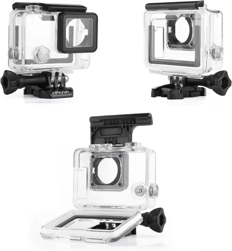 Vista 8 de SOONSUN Carcasa de esqueleto con micrófono externo para GoPro Hero 4/3+/3
