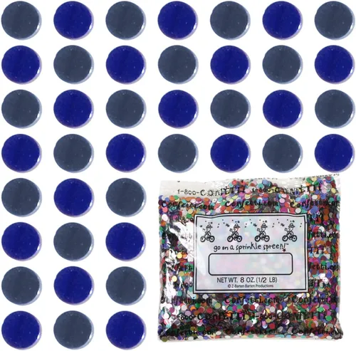 Vista 209 de Confetti Circle 1/4" Negro, Azul Marino Combo - 2 bolsas de media onza (1 oz) (8550/9971)