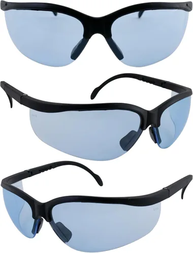 Vista 8 de Global Vision Gafas de sol de seguridad Blue Moon Marco Negro Lentes azules ANSI Z87.1