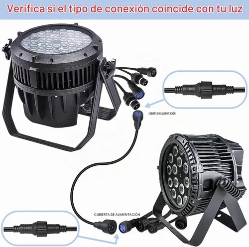 Vista 4 de Cable de alimentación impermeable, 3 pines 13AWG 2.5mm2, conector impermeable, cable de extensión de alimentación, 3.3 ft 3.2 pies IP65 par luz al