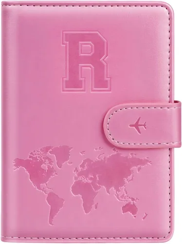 Vista 43 de Funda para Pasaporte Personalizada con Letra de la A a la Z, Billetera de Viaje con Bloqueo RFID, Funda para Pasaporte, Estuche para Pasaporte