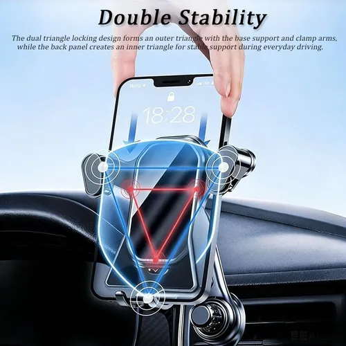 Vista 5 de Car Phone Holder Mount for Jaguar XEL/XFL/E-PACE/XE/XJ, Air Vent Cell Phone Car Mount, 360° Flexible Rotation Vent Clip, Adjustable Automobile