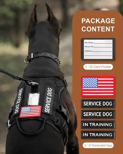 Vista 4 de FAYOGOO - Arnés táctico para perros de raza grande y mediana - Arnés transpirable de malla para perros a prueba de fugas con asa - Chaleco de perro
