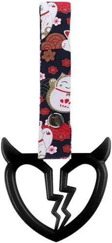 Vista 16 de Q1-TECH, JDM Tsurikawa Anillo japonés de metro, tren, autobús, mango de coche, cuerno de diablo, mango de corazón roto, correa de mano, parachoques