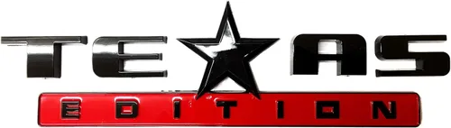 Vista 13 de 1 pieza emblema edición Texas plateado y negro/plateado y rojo/todo negro/negro y rojo/bandera americana a color y plateado/bandera americana negra