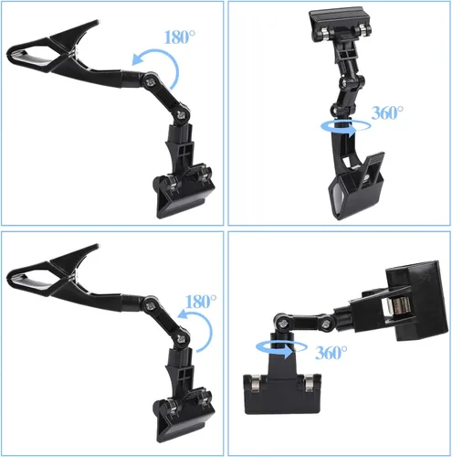 Vista 3 de Paquete de 2 soportes para documentos ajustables para escribir documentos flexible, plegable, clip giratorio y práctico para suministros de artista