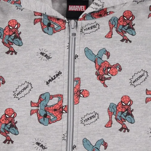 Vista 5 de Marvel Sudadera con capucha de Spiderman para niños pequeños - Spiderman, Ironman, Capitán América y Hulk para niños pequeños con cremallera y cómics