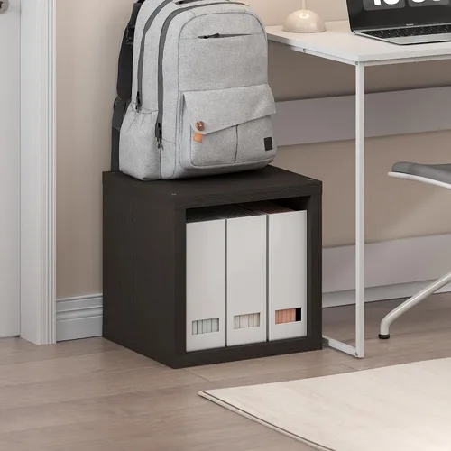 Vista 25 de Furinno Estantería para cubículos, estantería apilable, organizador de almacenamiento en cubos con parte trasera abierta, extragruesa, 15.8 x 15.8 x