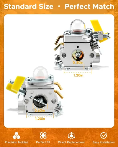 Vista 6 de MOTOALL Carburador soplador C1U-H60 para Homelite Ryobi RY28100 RY28120 RY28121 RY28140 RY28141 RY28160 RY28161 25cc 26cc 30cc recortadora con kit