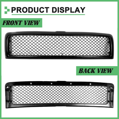 Vista 4 de Parrilla Compatible para Dodge Ram 1500 2500 3500 Parrilla Frontal de Malla 1994 1995 1996 1997 1998 1999 2000 2001 2002