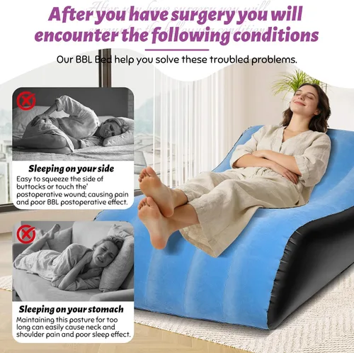 Vista 6 de Cama BBL después de la cirugía para dormir con agujero, BBL B-ed con Azul