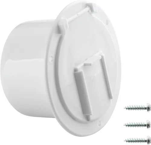 Vista 13 de Halotronics Escotilla redonda eléctrica de 4 1/4 pulgadas para cables de 30 amperios de RV (negra)