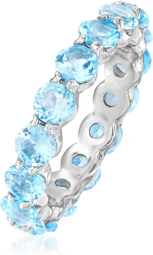 Vista 3 de Ross-Simons Anillo de eternidad con piedras preciosas en plata de ley, Gema, Topacio