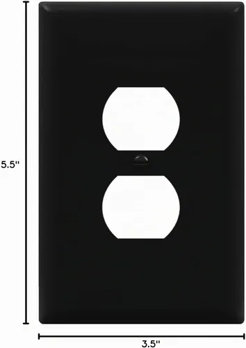 Vista 8 de ENERLITES Placa de pared dúplex para tomacorriente para receptáculos, cubierta de toma de corriente eléctrica jumbo, acabado brillante, de gran Negro