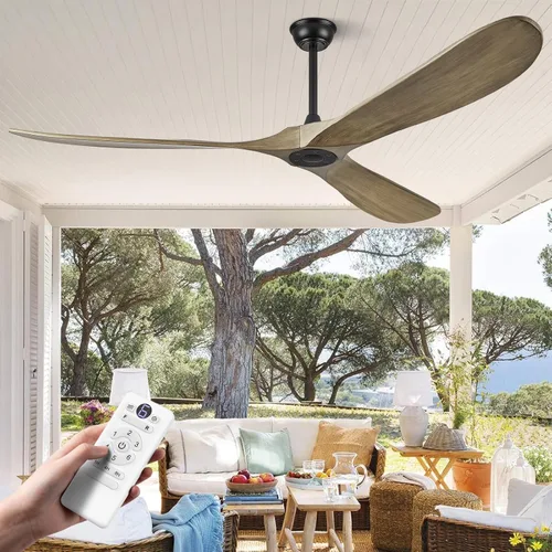 Vista 15 de Ventiladores de techo ABZ sin luces - Ventiladores de techo modernos de 52 pulgadas sin luces con control remoto, ventiladores de techo de 3 aspas