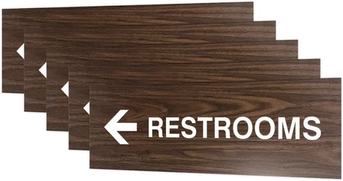 Vista 74 de Signs ByLITA Basic Restrooms - Letrero direccional para pared o puerta (negro), pequeño (paquete de 1)