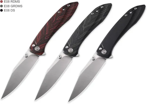 Vista 7 de Petrified fish PFE08 - Cuchillo plegable de crecimiento, hoja de satén K110 de 3.62 pulgadas, cuchillo de bolsillo con bloqueo de botón de mango G10