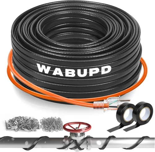 Vista 9 de Cinta de calor de 3 pies a 200 pies para tuberías de agua, cable de calor de tubo de descongelación de -40 °F, tubo de cable de calefacción